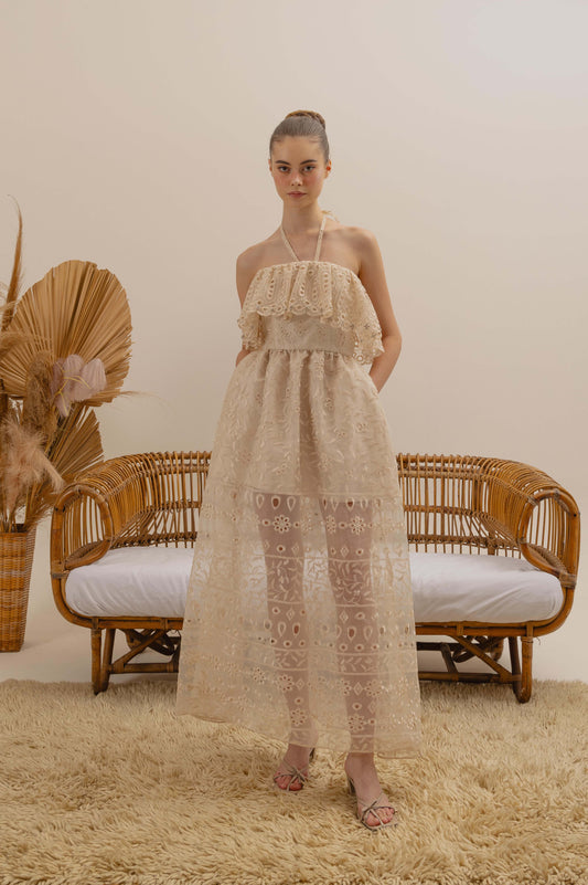VT 8666 Embroidered Organza Dress