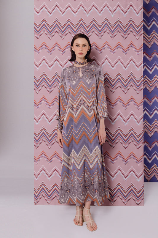VT 8729 Mantikei Satin Midi Dress