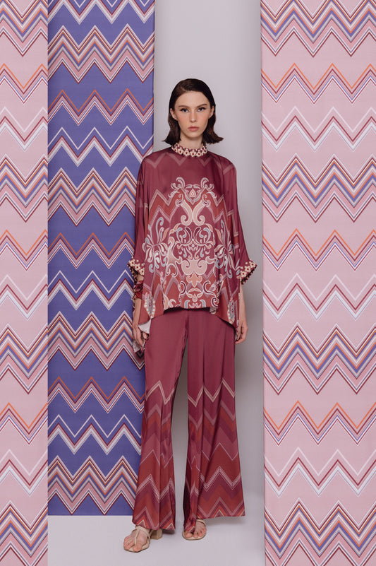 VT 8736-1 / VT 8721-6 Hudo Oversized Satin Blouse Set