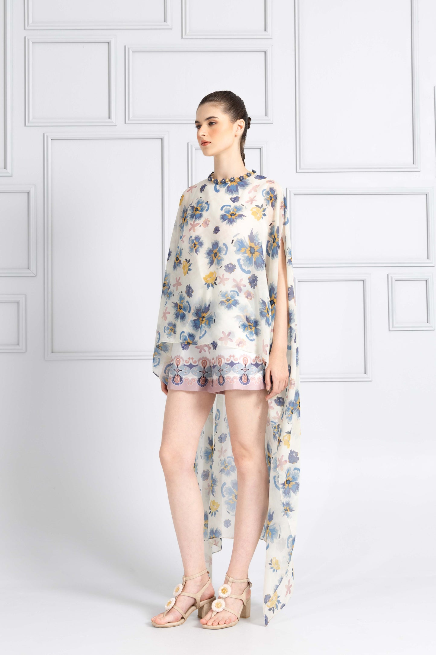 VT 8759 / VT 8746-1 Bawi Chiffon Asymetrical Blouse Set