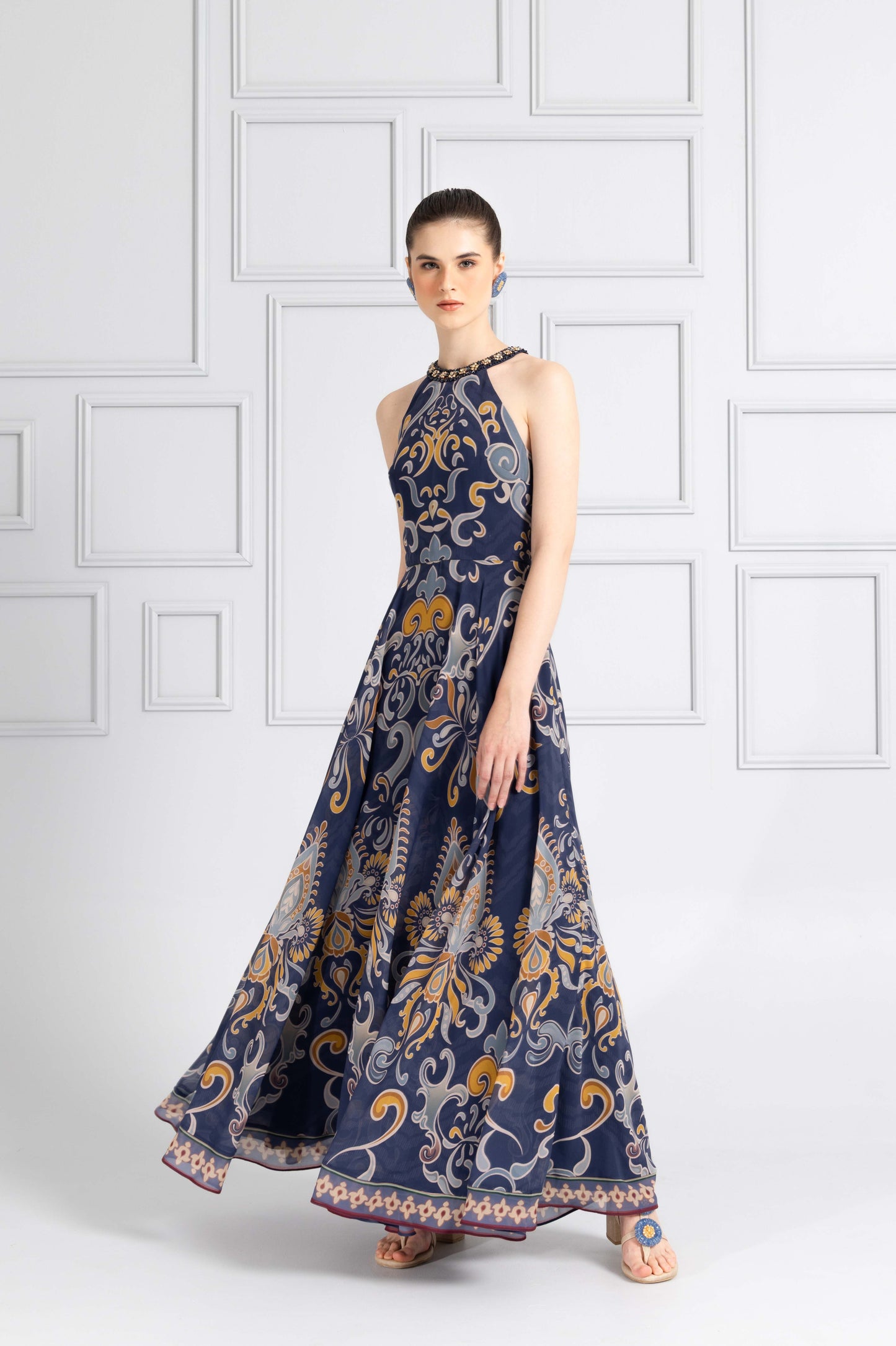 VT 8751 Huma Chiffon Halter Dress