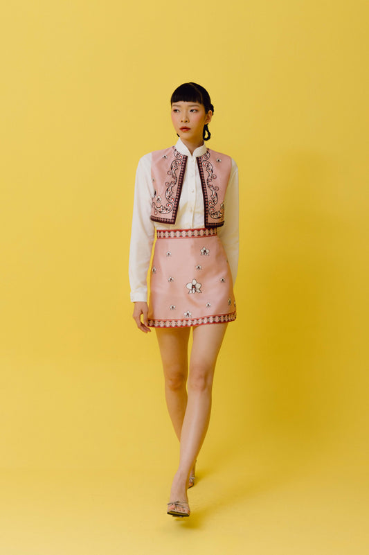 VT 8694-1 Lihua Cotton Shirt in Rose