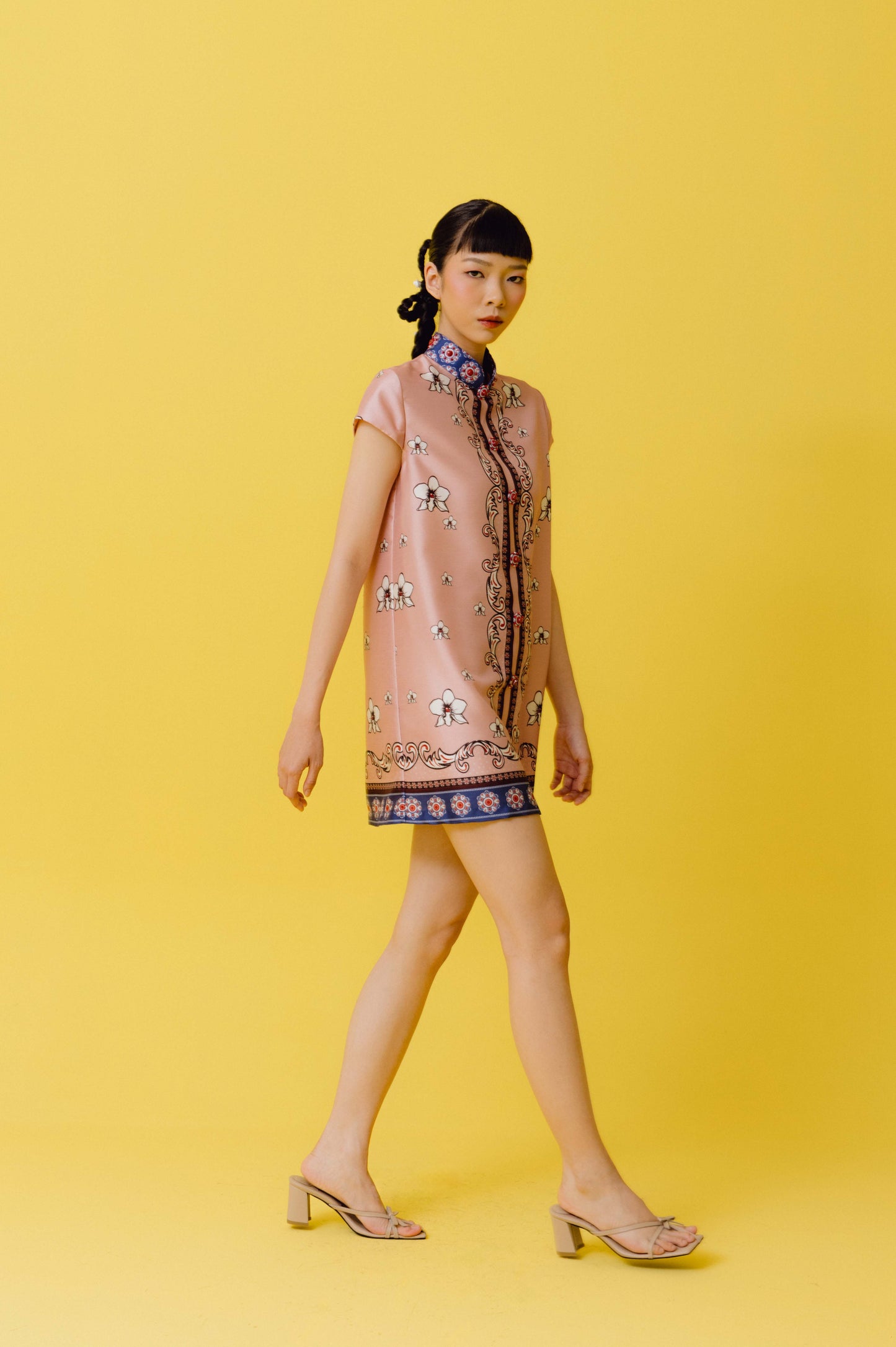 VT 8687-1 Lihua Mini Dress in Rose
