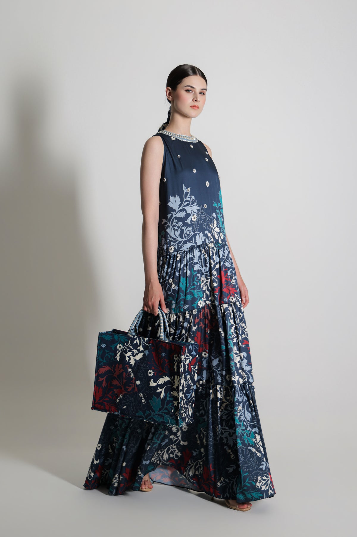 VT 8906 Hara Halter Dress in Navy