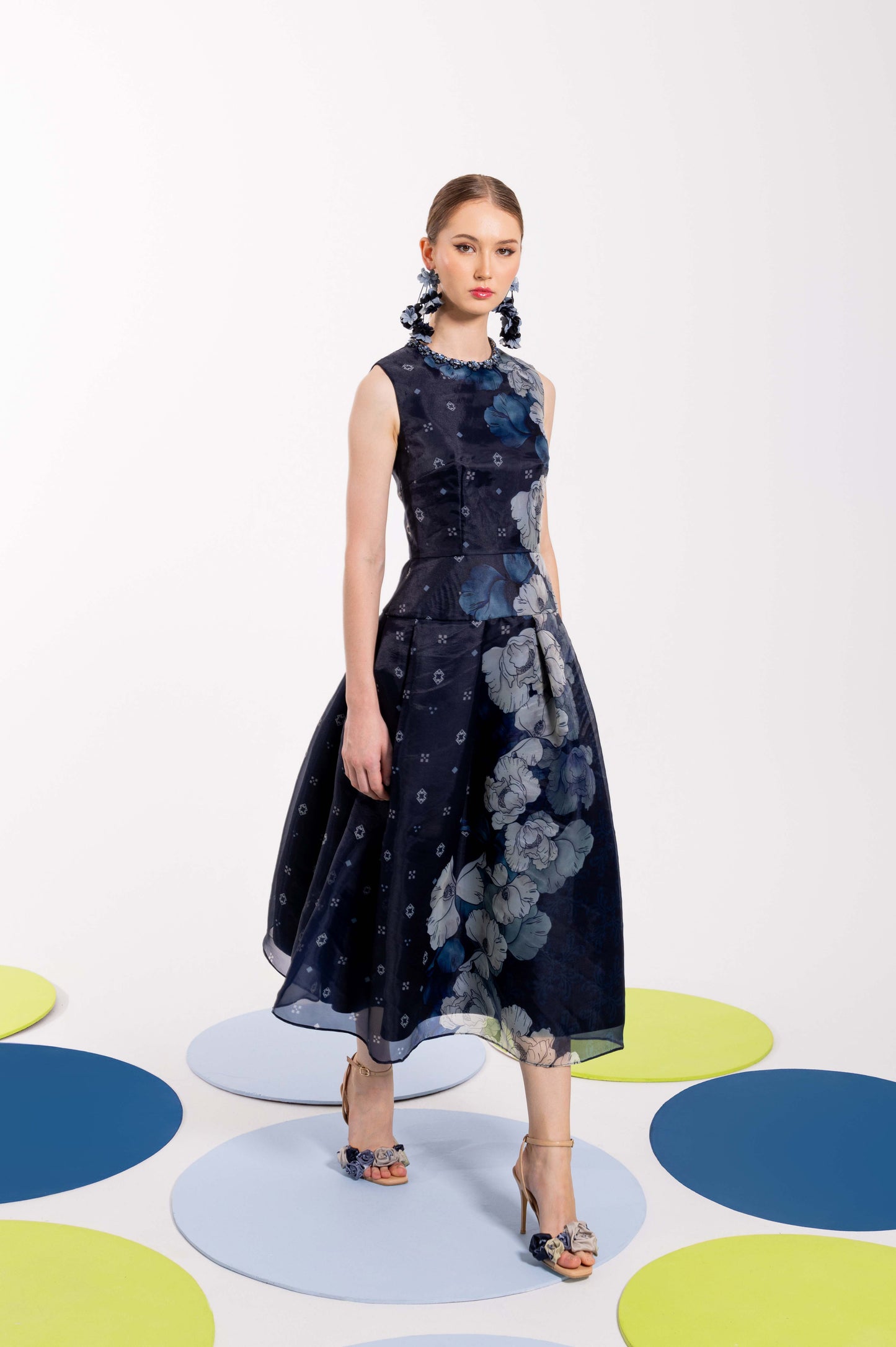 VT 8791 WUNGA Organdy Midi-pleated Dress