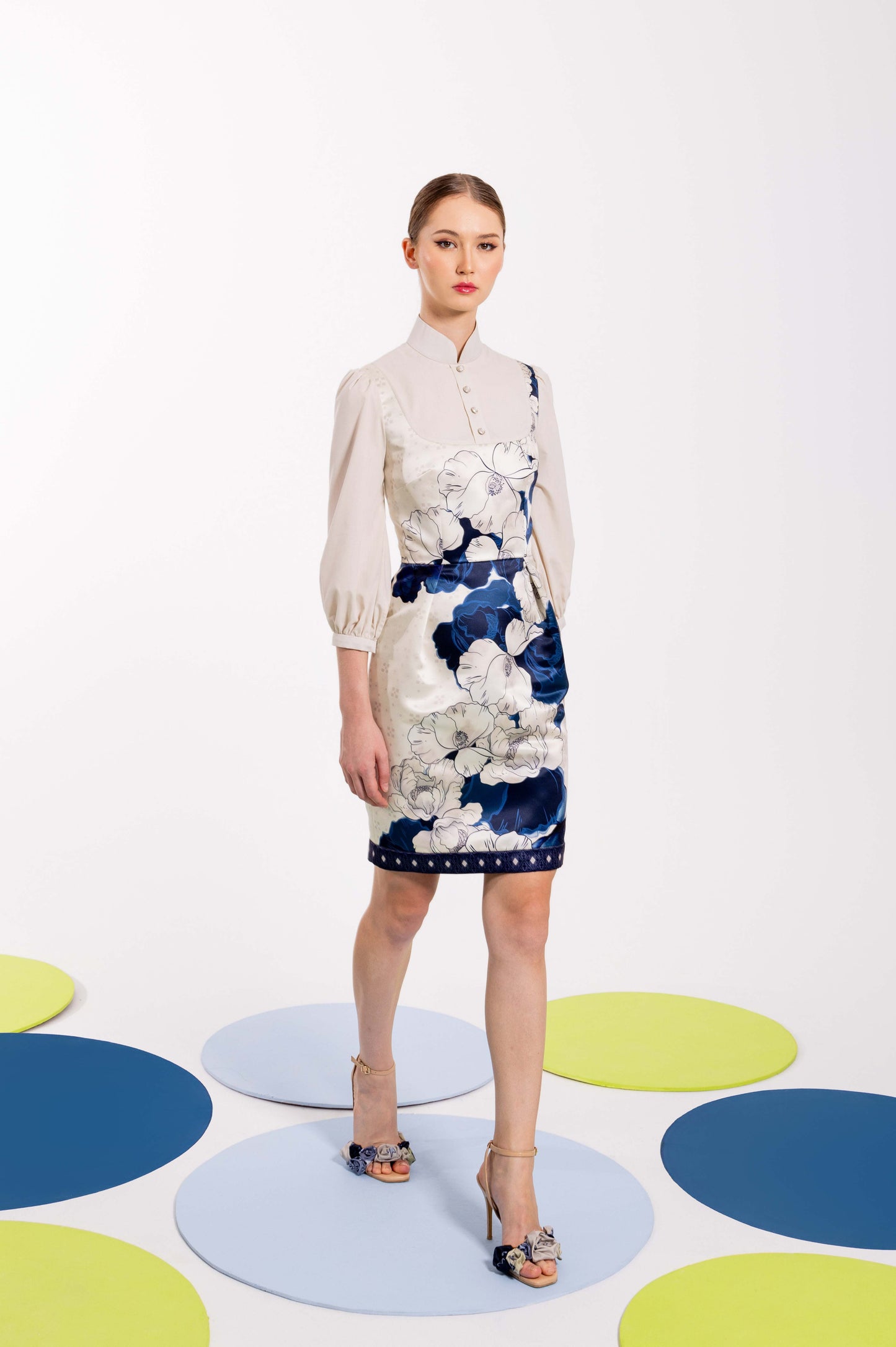 VT 8790 WUNGA Mini-dress with Puffed Sleeves