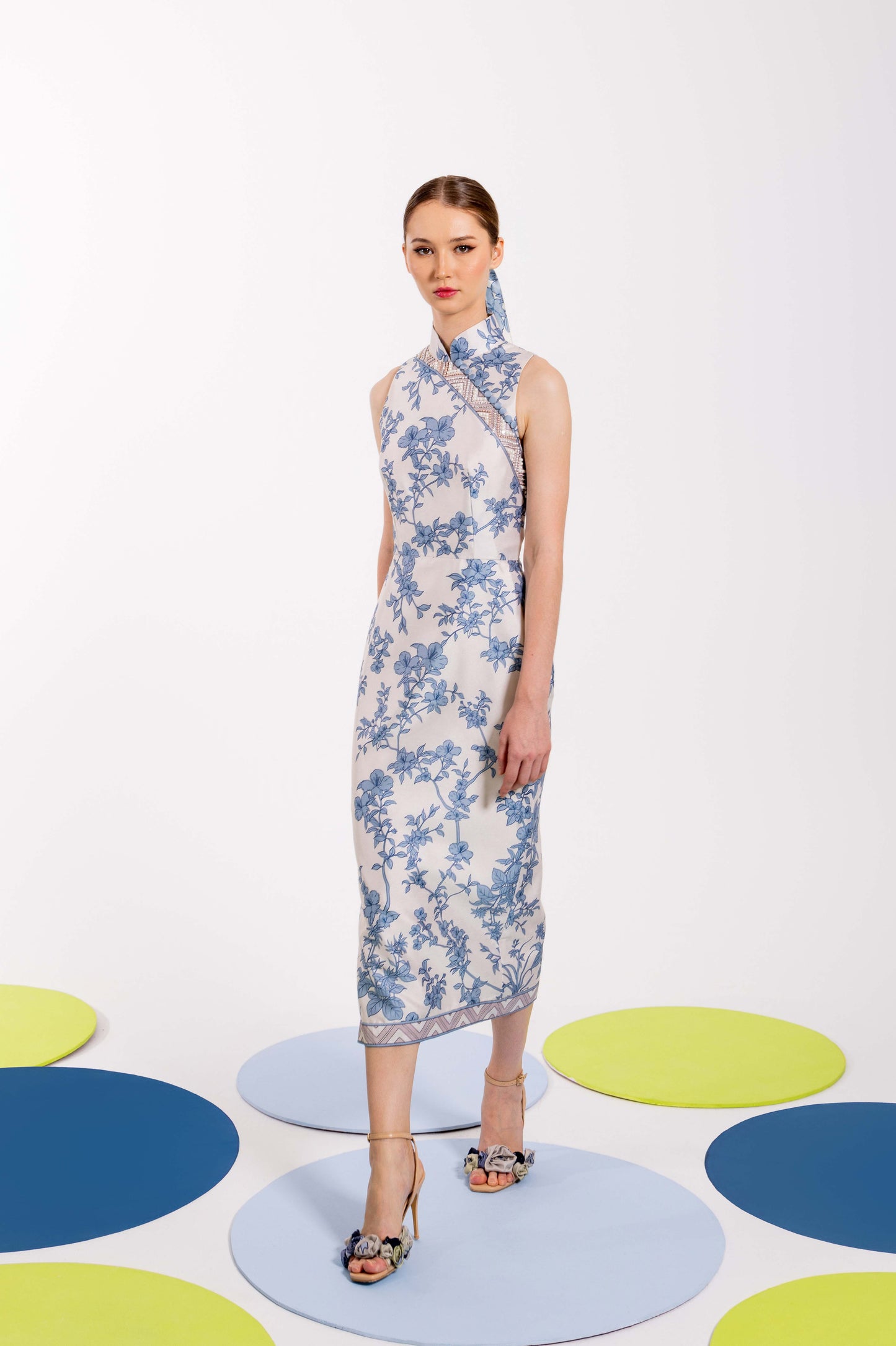 VT 8802-2 GREKA QiPao in Cyan