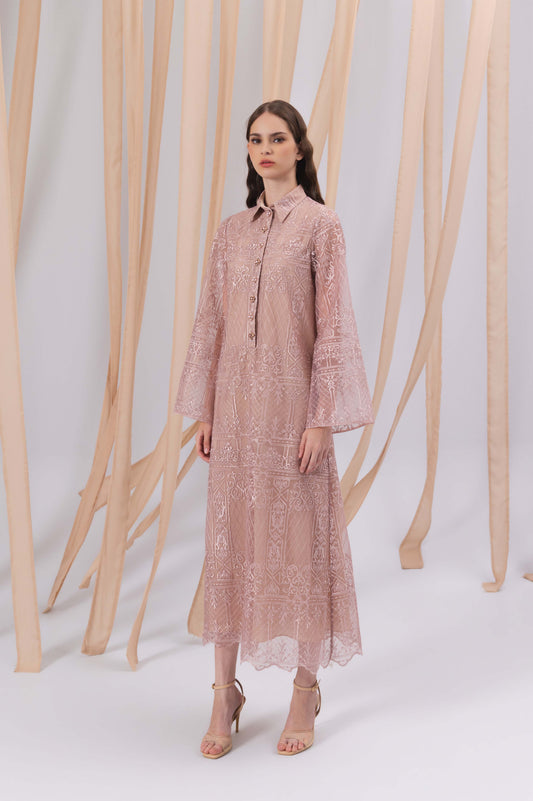 VT 8861 Brocade Kaftan in Pink