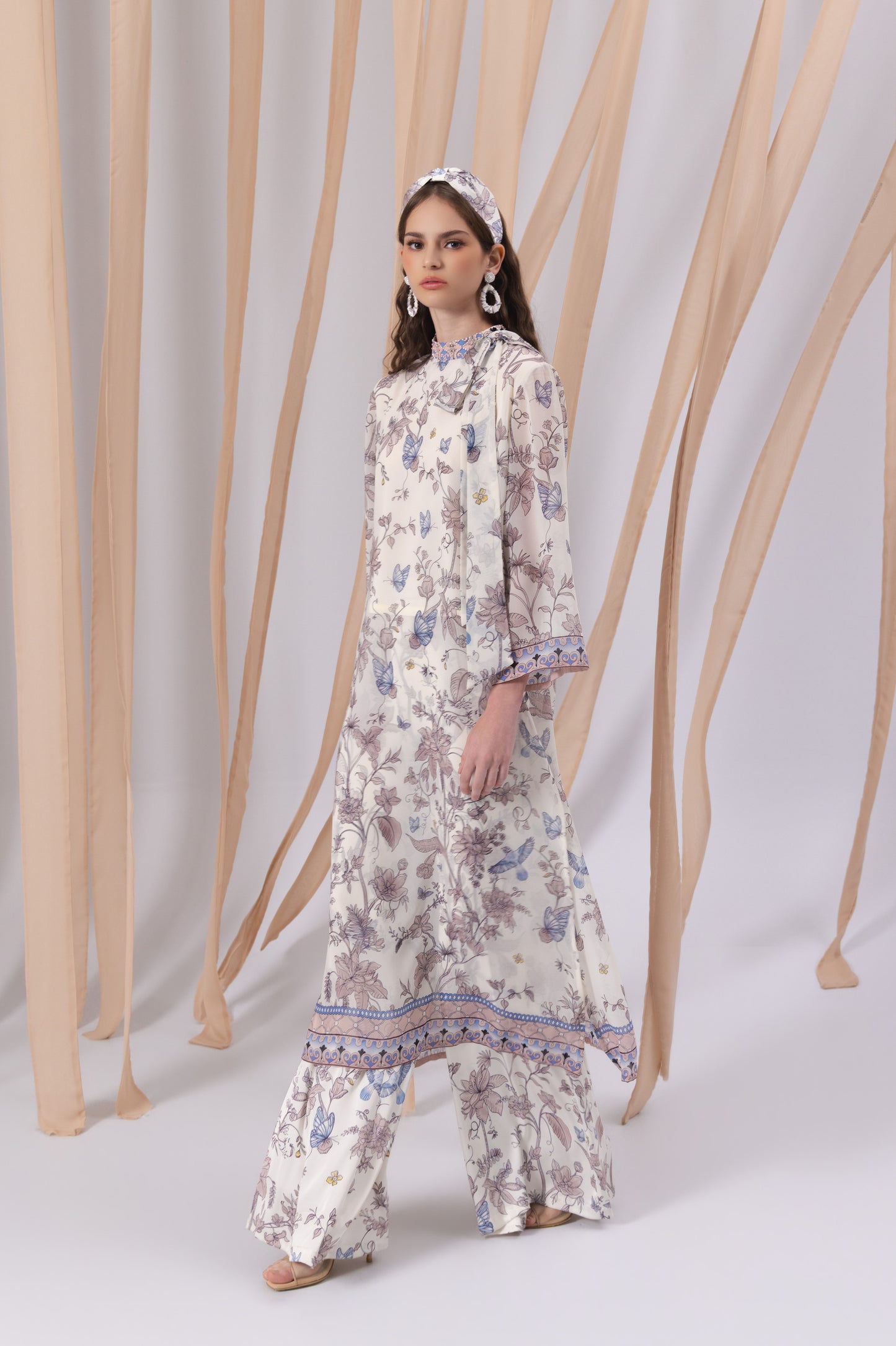 VT 8856 / VT 8839-5 Rana Chiffon Tunic in Blush Set