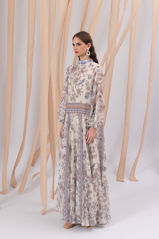 VT 8857 Rana Chiffon Maxi Dress in Blush
