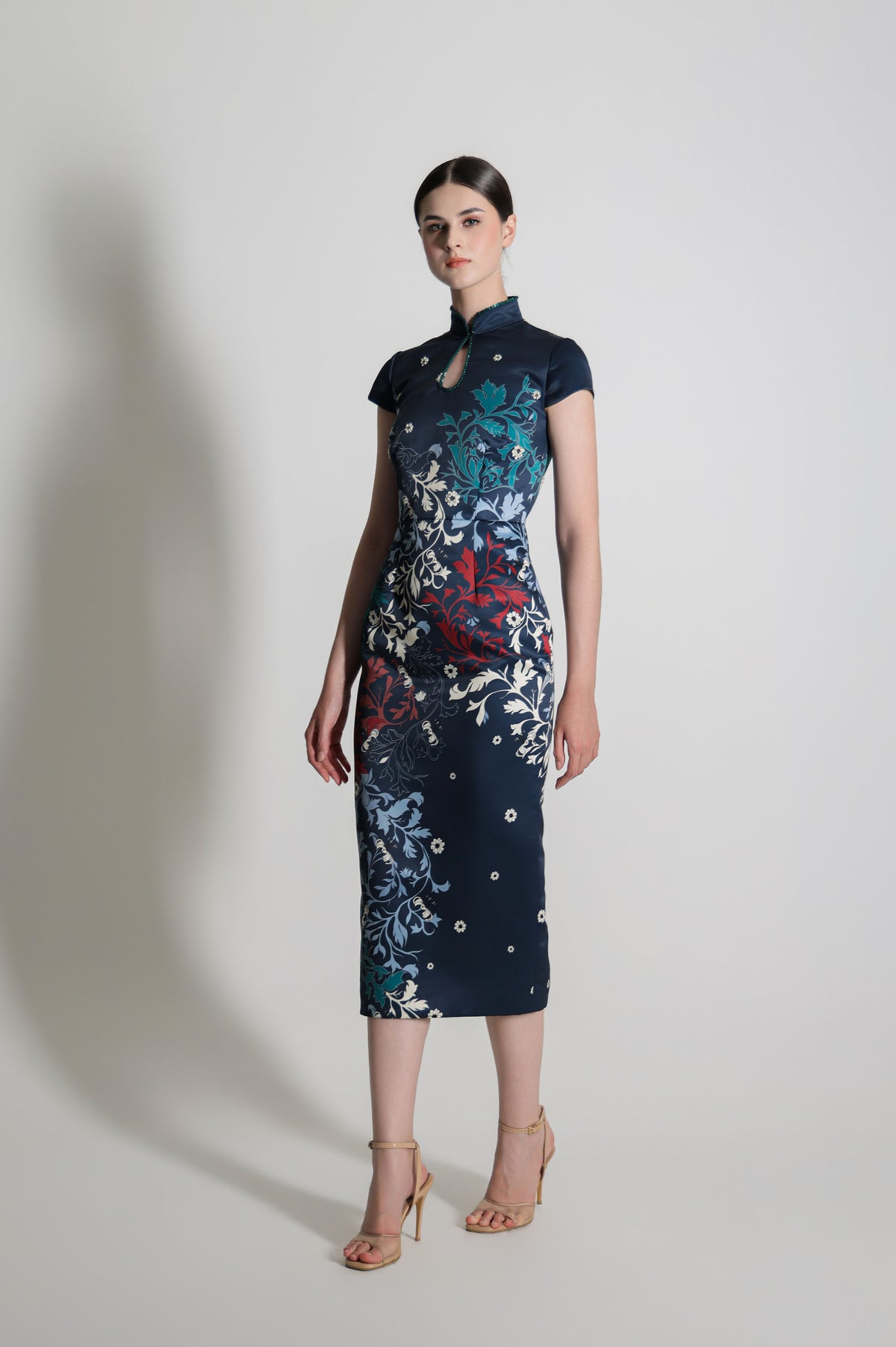 VT 8904 Hara QiPao Dress in Navy