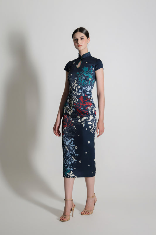 VT 8904 Hara QiPao Dress in Navy
