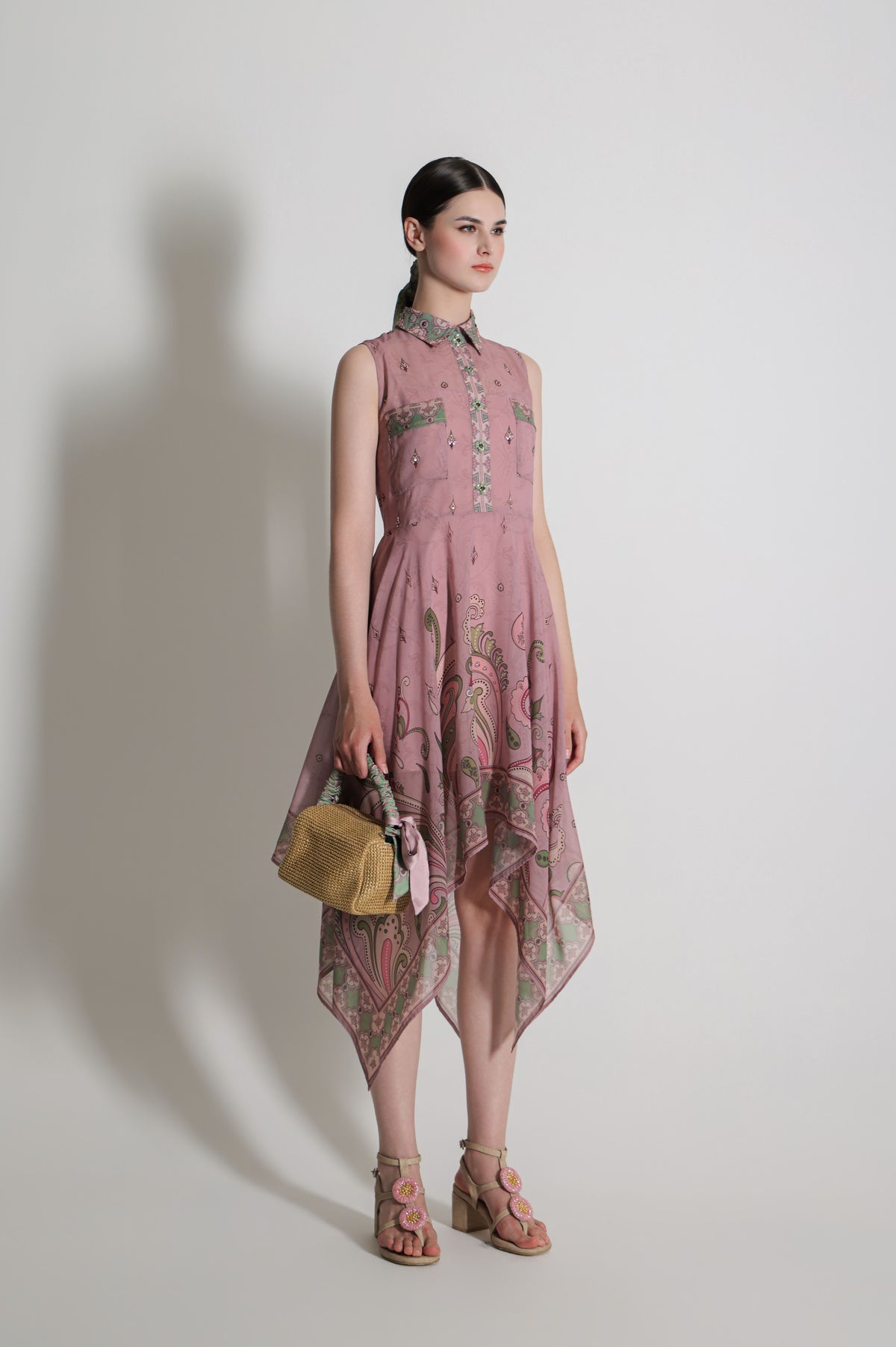 VT 8910 Kanya Chiffon Dress in Pink