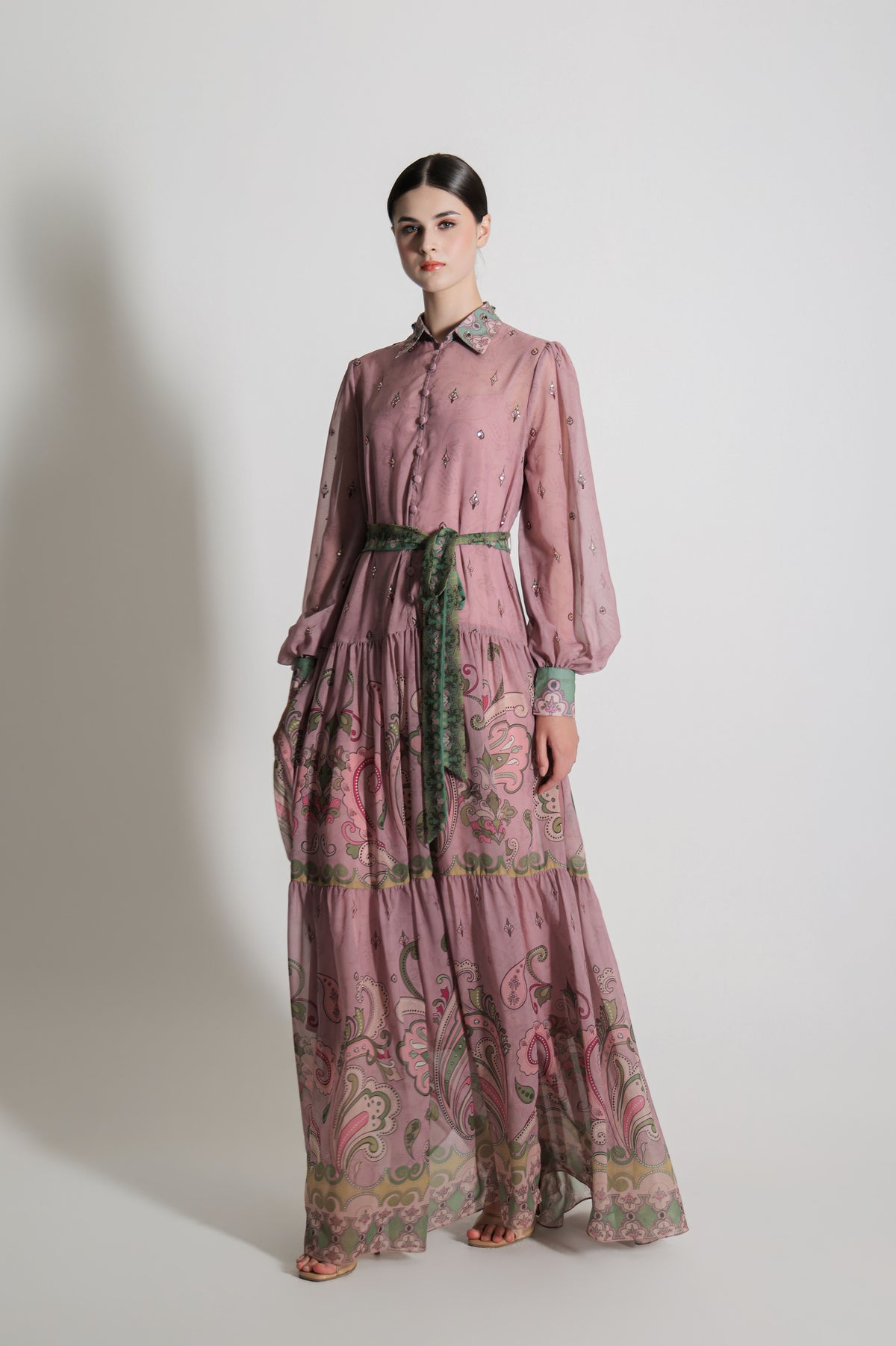 VT 8907-1 Kanya Maxi Dress in Pink