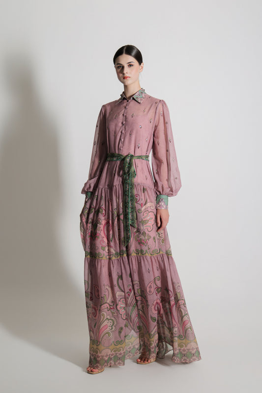 VT 8907-1 Kanya Maxi Dress in Pink
