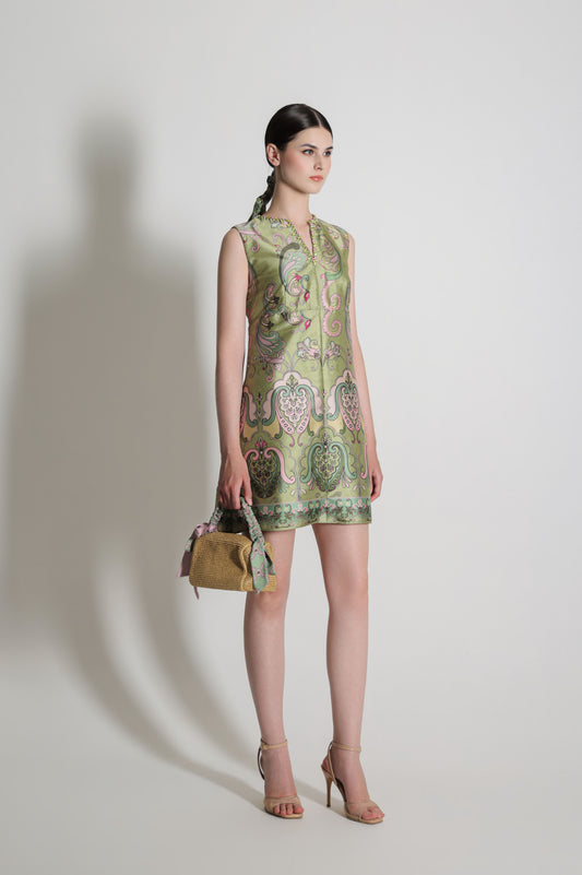 VT 8919 Sahei Tafeta Dress in Green