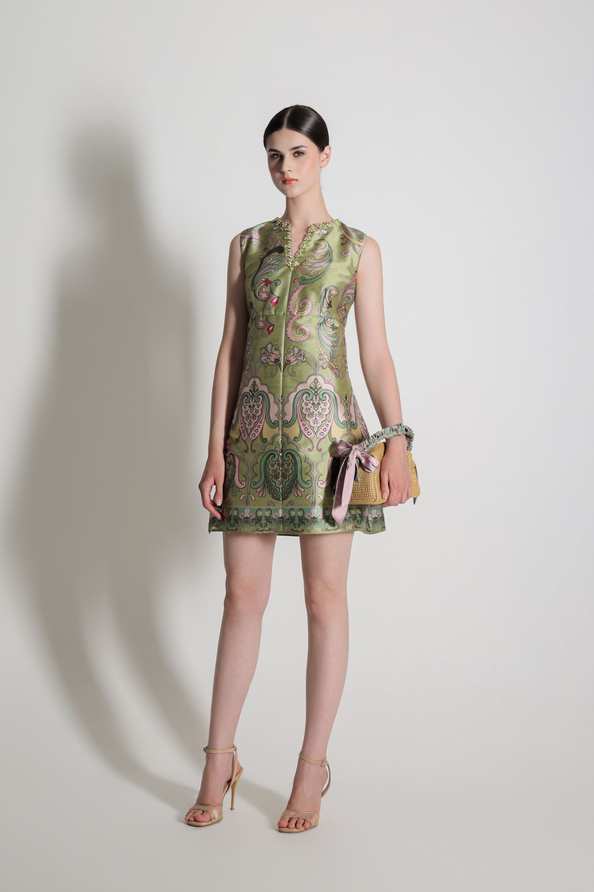 VT 8919 Sahei Tafeta Dress in Green