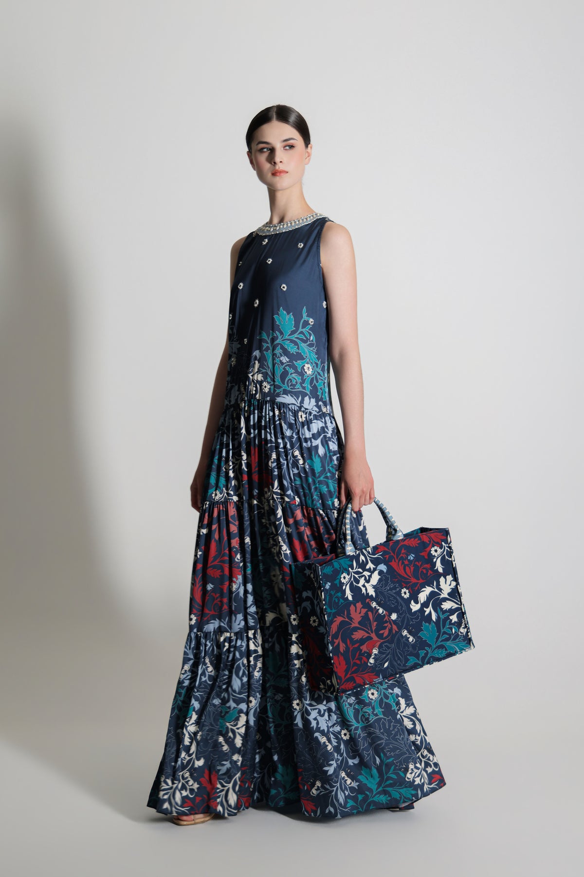 VT 8906 Hara Halter Dress in Navy