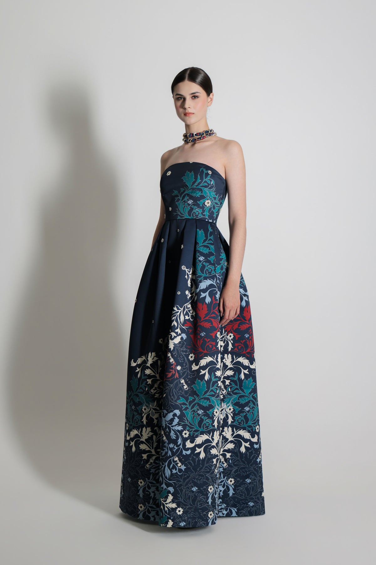 VT 8905 Hara Bustier Ankle Dress in Navy