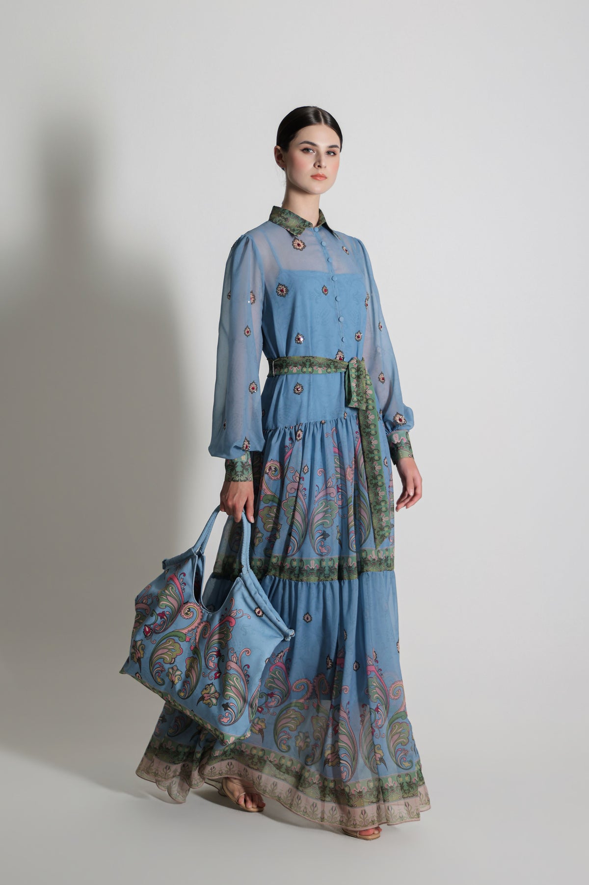 VT 8907 Arut Maxi Dress in Sky Blue