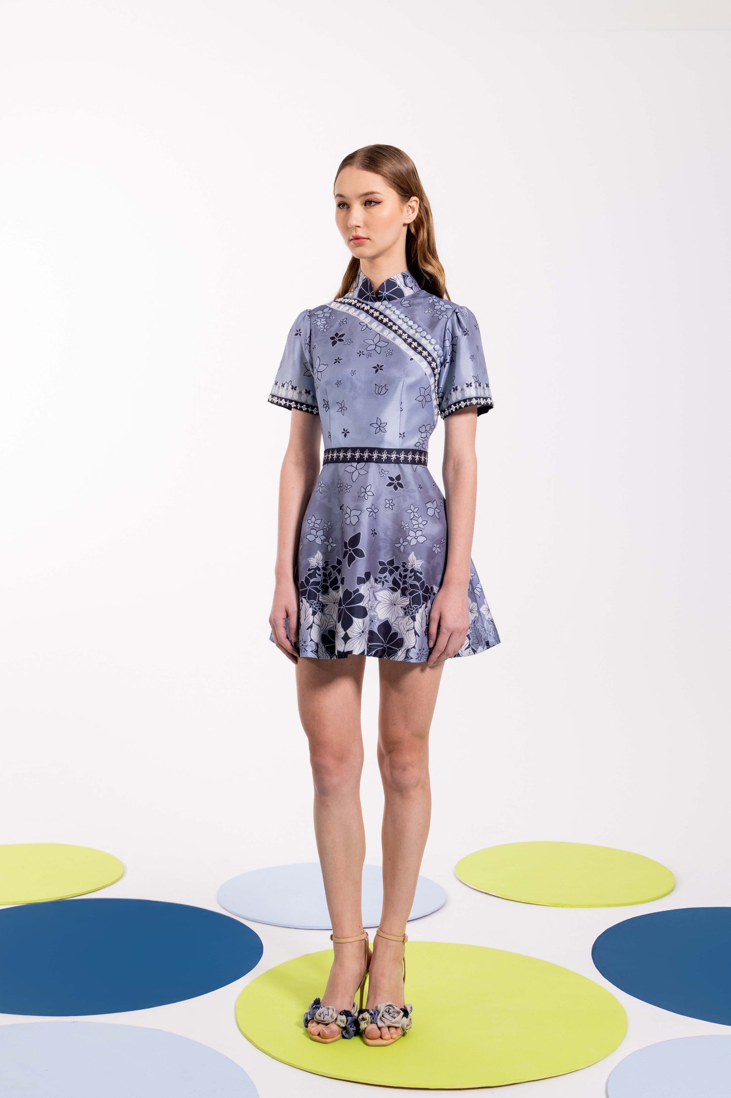 VT 8782 RUNI Shantung Mini-dress