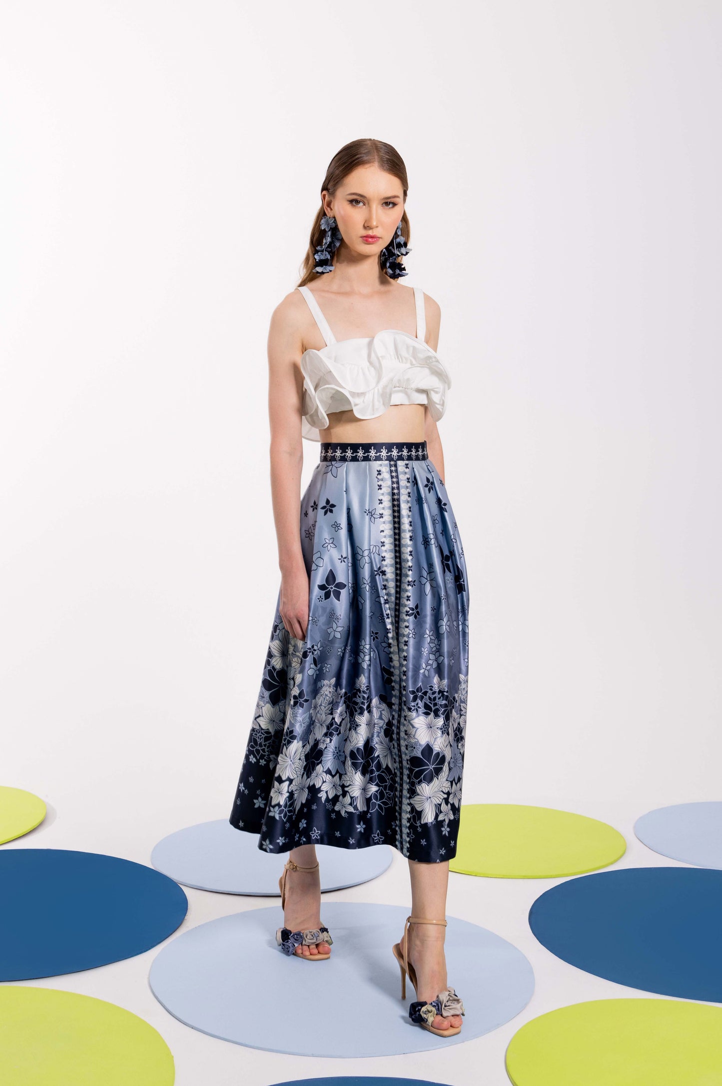 VT 8780 RUNI Satin Midi-skirt