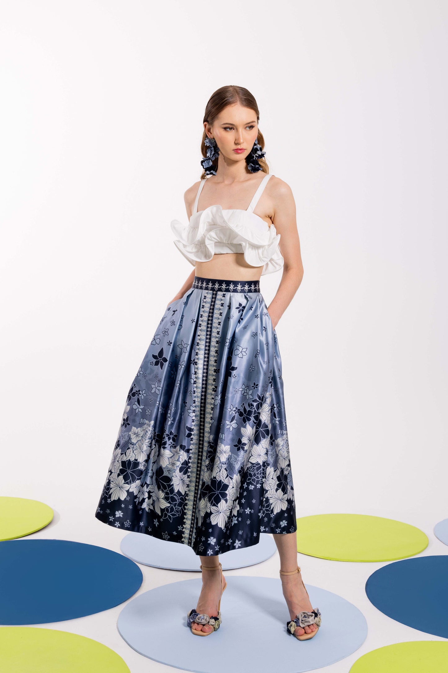 VT 8780 RUNI Satin Midi-skirt