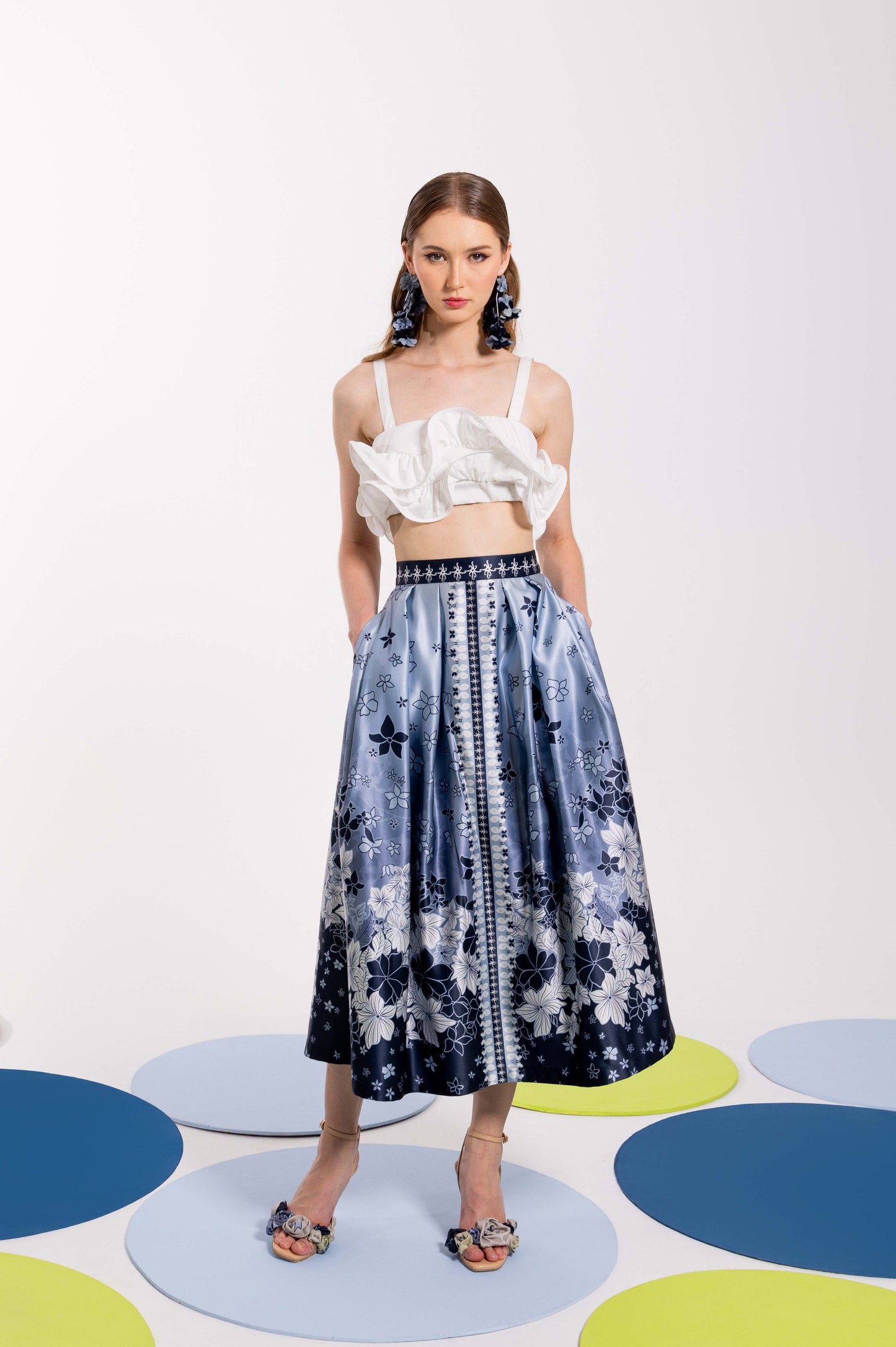 VT 8780 RUNI Satin Midi-skirt
