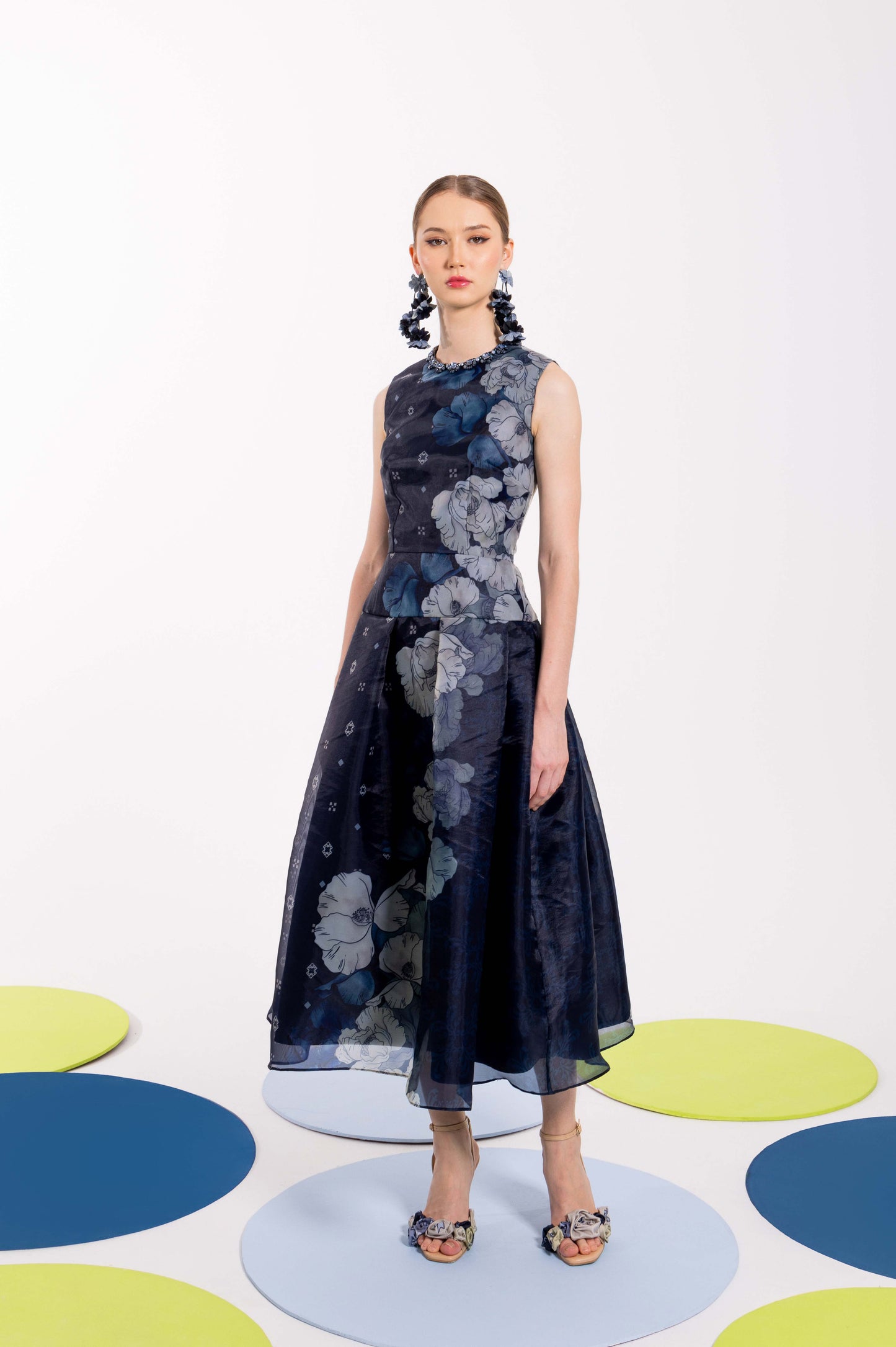 VT 8791 WUNGA Organdy Midi-pleated Dress