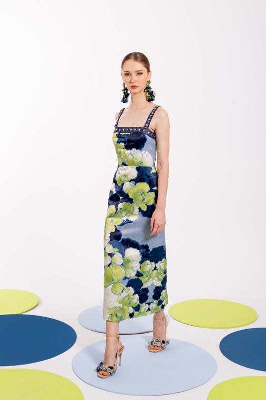 VT 8799 WUNGA Duchess Midi-dress in Lime