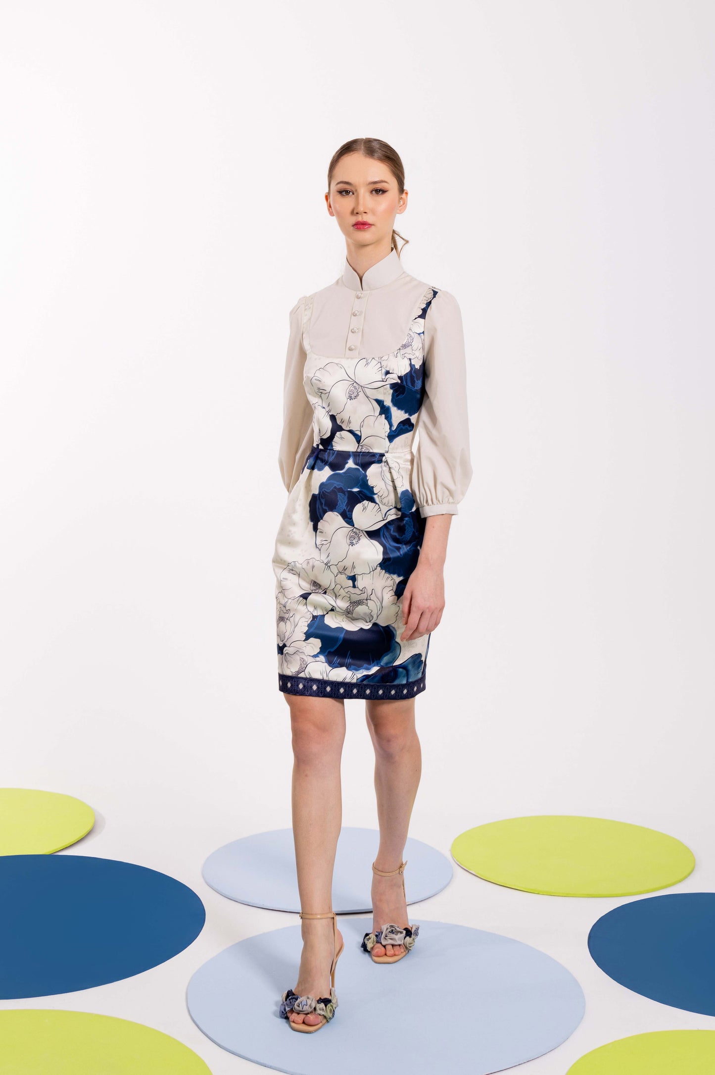 VT 8790 WUNGA Mini-dress with Puffed Sleeves