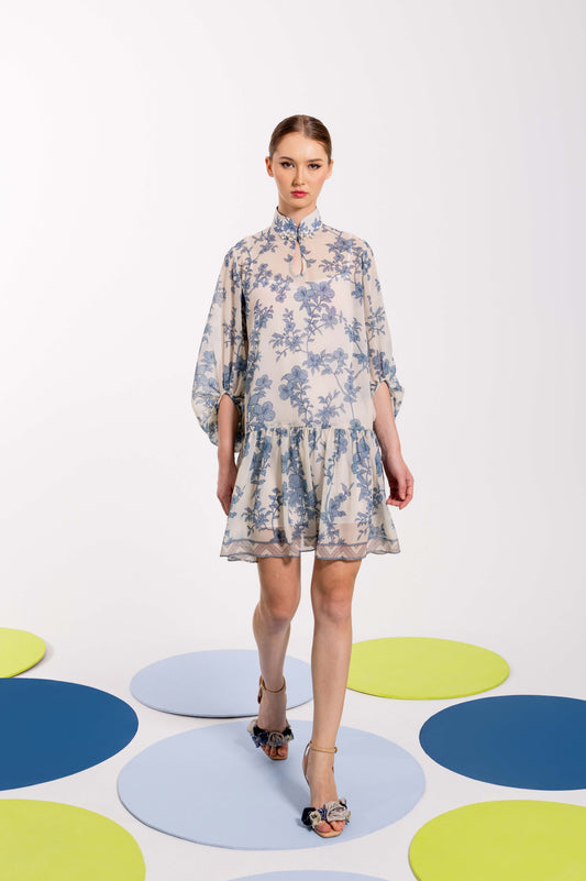 VT 8805 GREKA Chiffon Mini-dress with Puffed