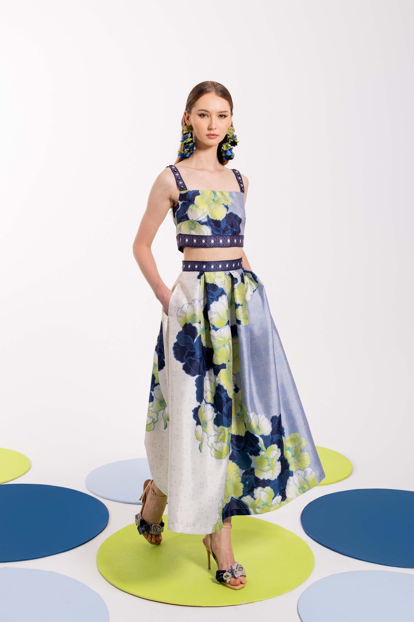 VT 8800 / VT 8801-2 WUNGA Cropped Top in Lime Set