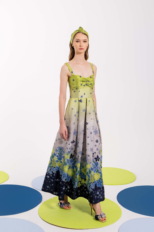 VT 8774 RUNI Tafetta Ankle-dress with Elastic Back