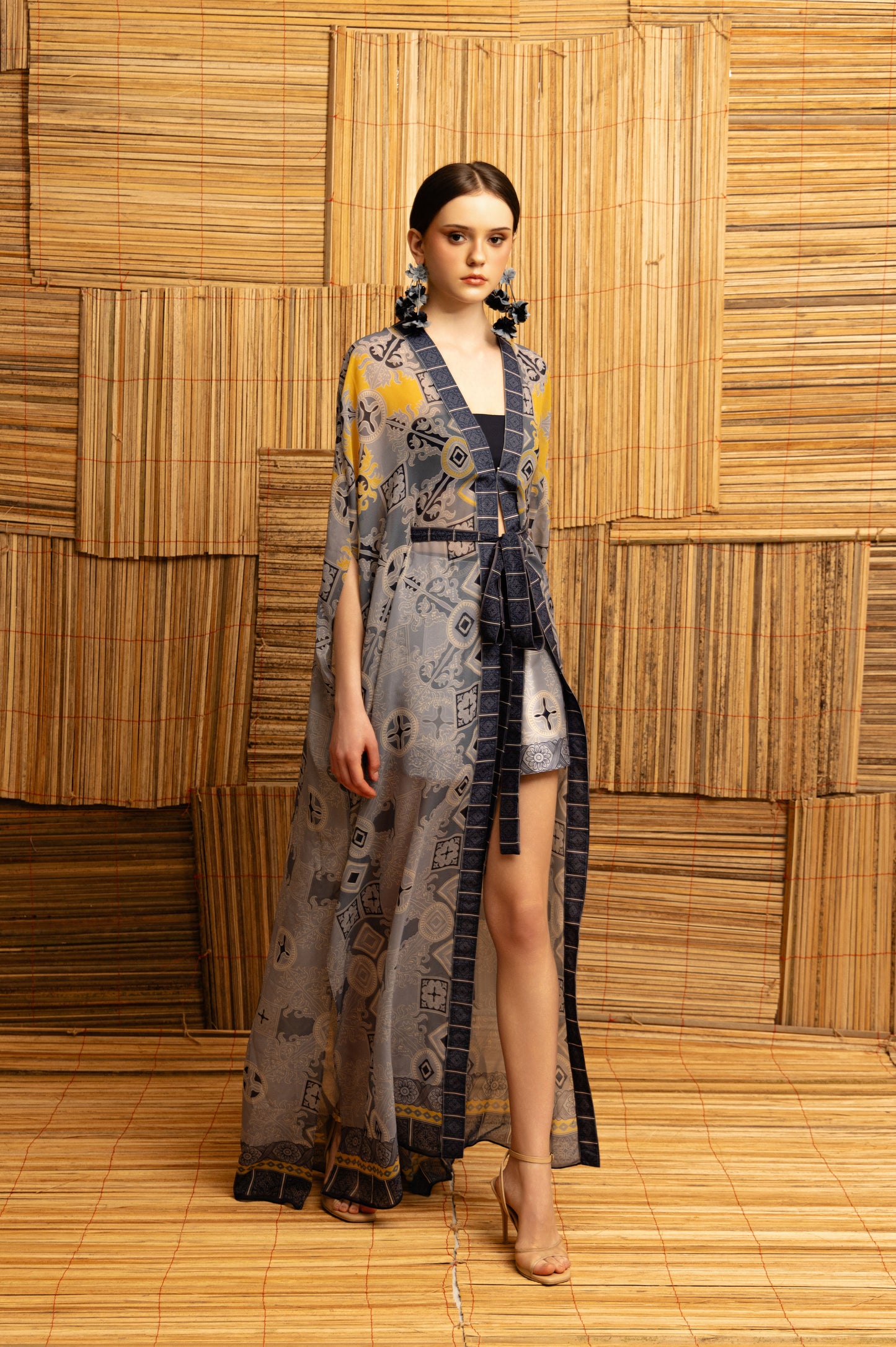 VT 8899 / VT 8877-2 Dana Chiffon Kaftan in Light Blue Set