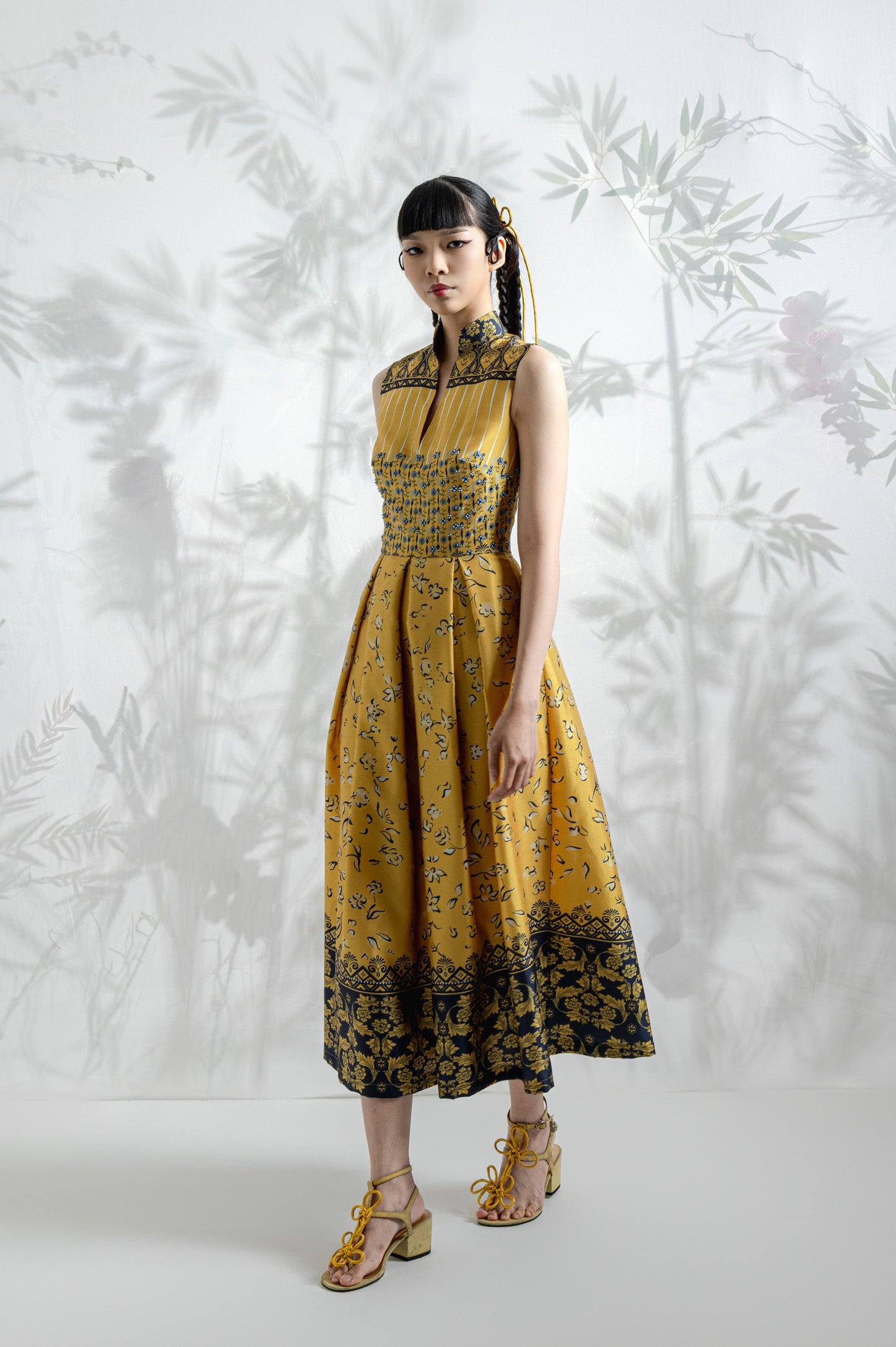 VT 8814 Rong Pleated Midi Dress