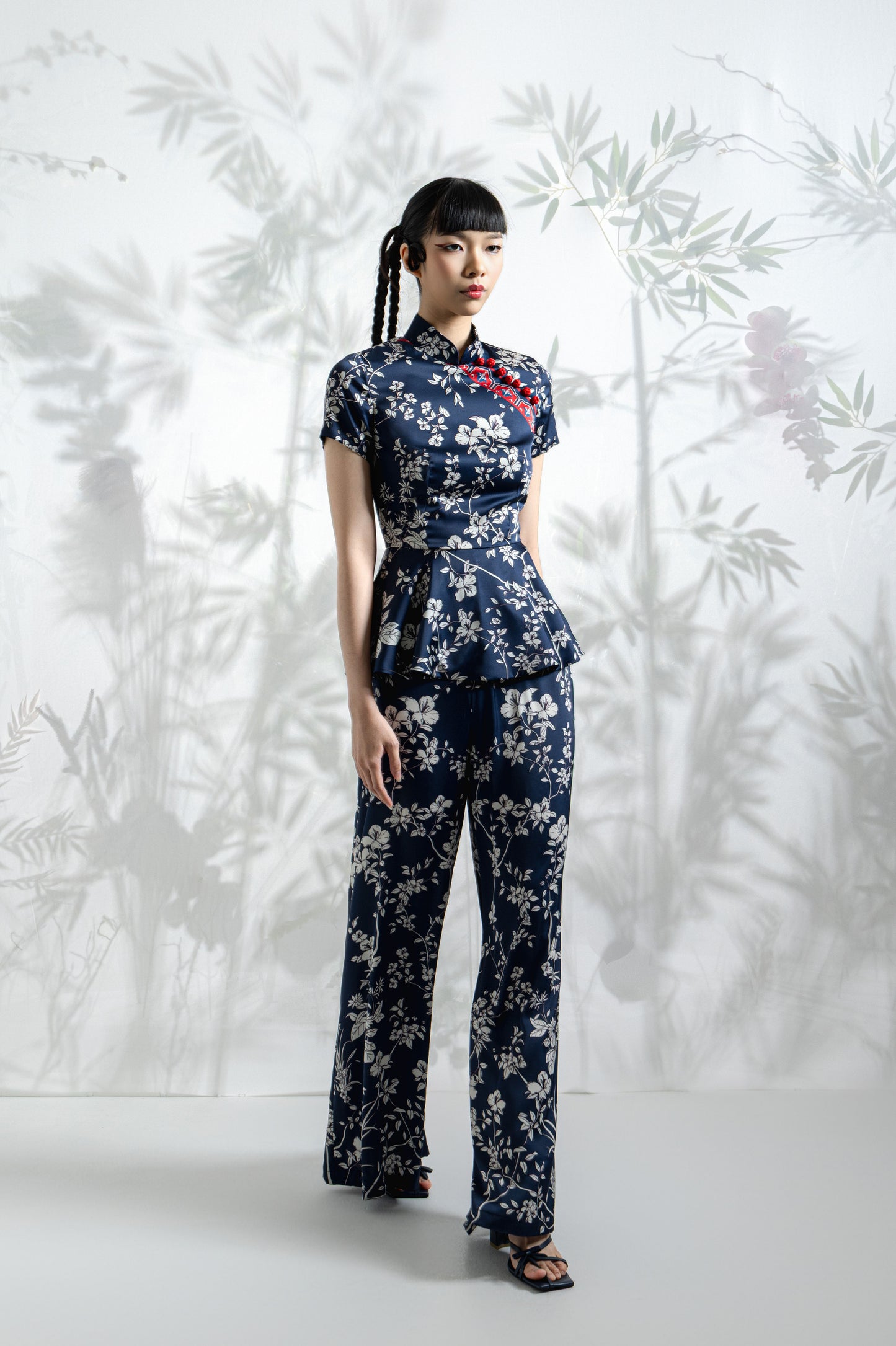VT 8810 / VT 8776-4 Yu Satin Peplum Top Set