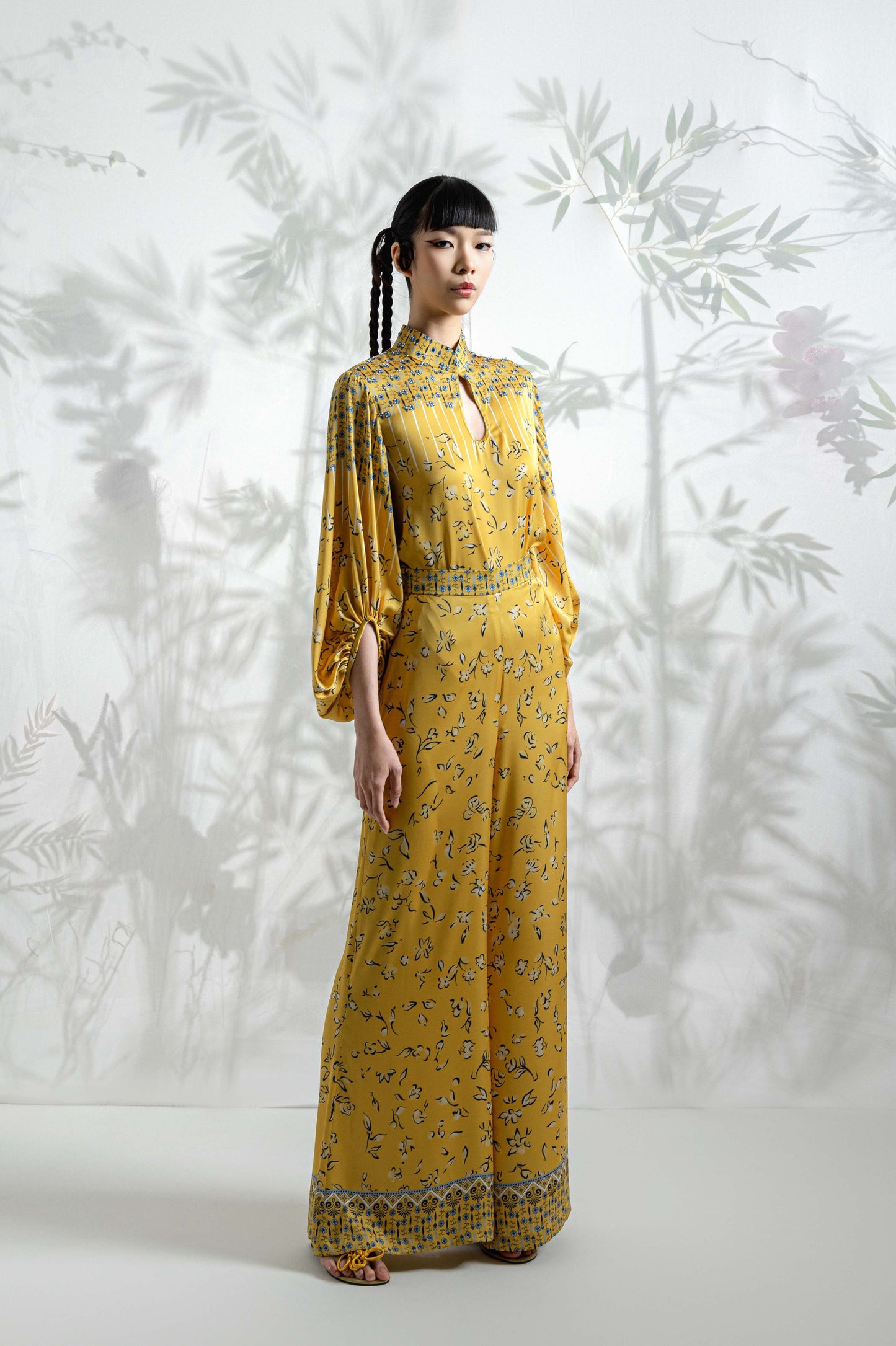 VT 8816 / VT 8776-6 Rong Satin Blouse with Puffed Sleeves Set