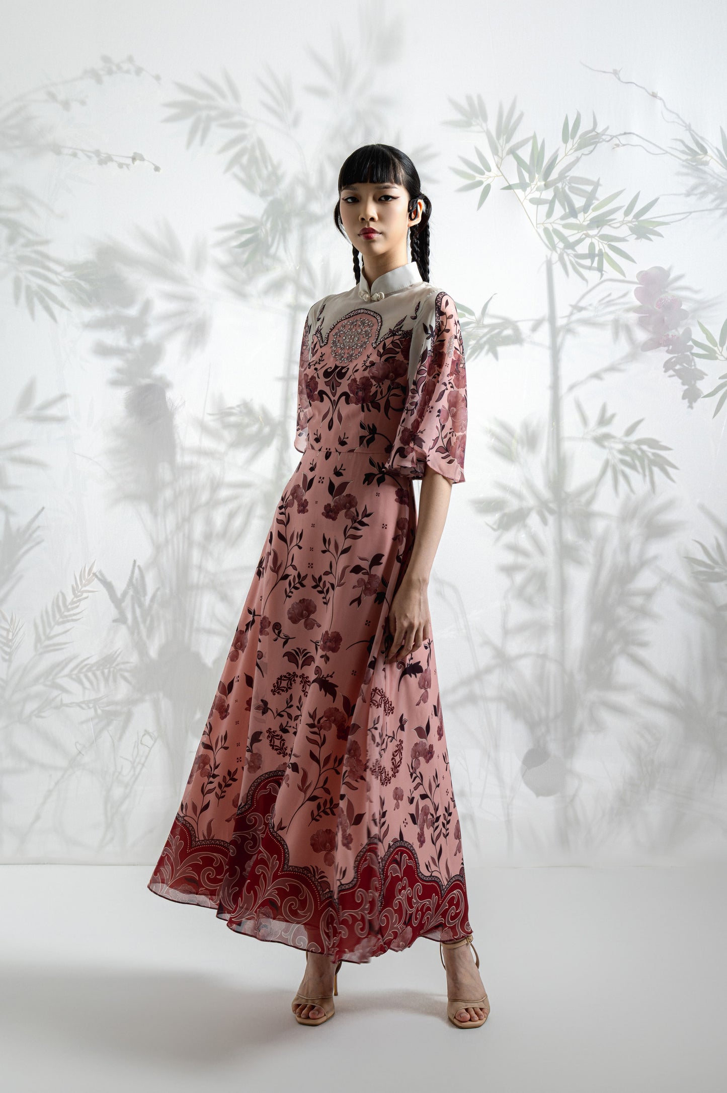 VT 8829 Yan Chiffon Cape Dress