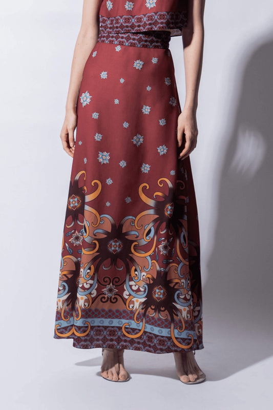 VT 8417 TULUR SKIRT IN MAROON